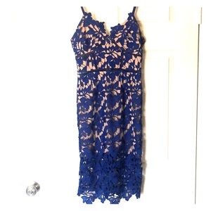 Royal blue strappy lace dress
